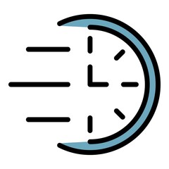 Fast loan money icon. Outline fast loan money vector icon color flat isolated