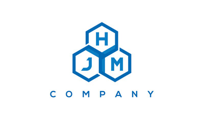 HJM three letters creative polygon hexagon logo	