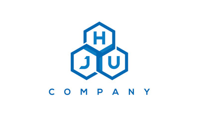 HJU three letters creative polygon hexagon logo	