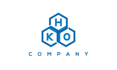 HKO three letters creative polygon hexagon logo	