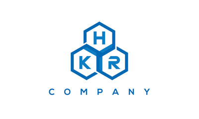 HKR three letters creative polygon hexagon logo	