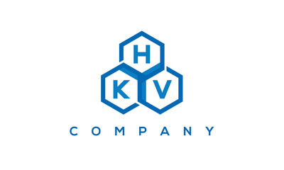 HKV three letters creative polygon hexagon logo	