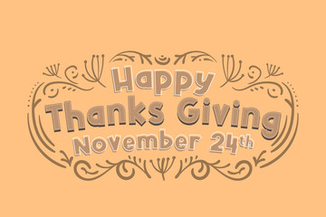 Happy Thanks Giving Lettering