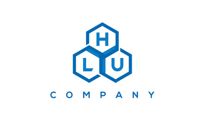 HLU three letters creative polygon hexagon logo	