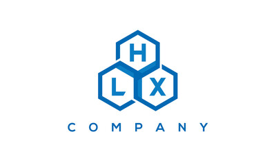 HLX three letters creative polygon hexagon logo	