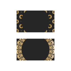 Black business card with vintage gold pattern for your brand.