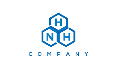 HNH three letters creative polygon hexagon logo	