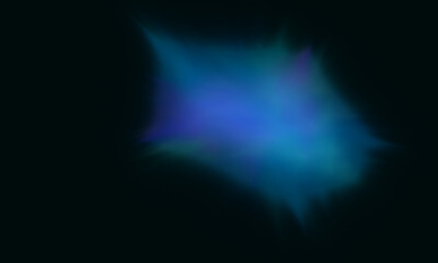 Artistic digital splash of powder or paint in deep dark empty space. Expressive 3d element in weird psychedelic illustration. Great as template, background, element of design.  