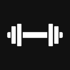 Dumbbell icon on grey background
