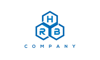 HRB three letters creative polygon hexagon logo	