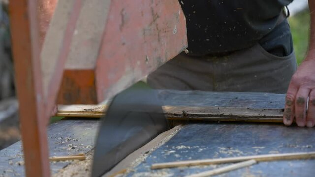 a worker with wood