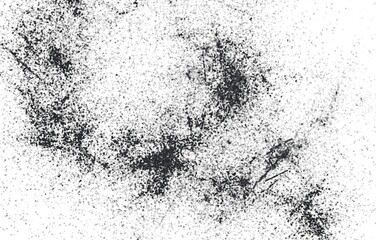 Grunge black and white pattern. Monochrome particles abstract texture. Background of cracks, scuffs, chips, stains, ink spots, lines. Dark design background surface.