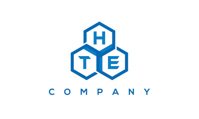 HTE three letters creative polygon hexagon logo	