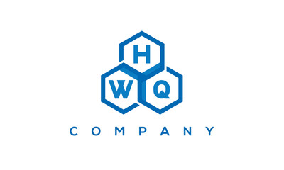 HWQ three letters creative polygon hexagon logo	
