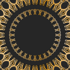 Black postcard with antique gold ornaments for your brand.