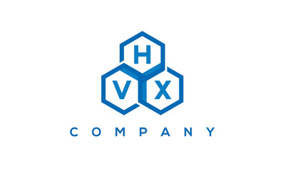 HVX three letters creative polygon hexagon logo	