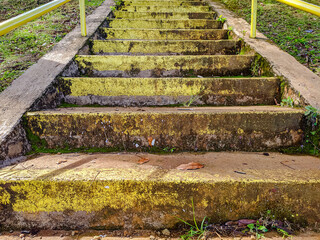 yellow old stairs in outdoor