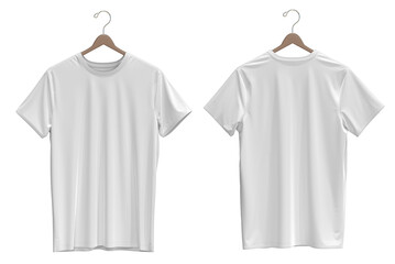 ( WHITE ) -- 3D rendered t-shirt on a hanger