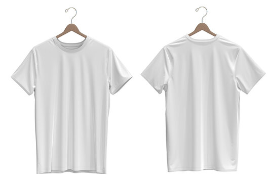 ( WHITE ) -- 3D rendered t-shirt on a hanger