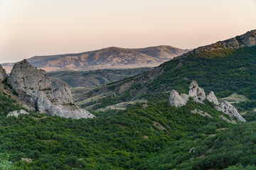 The Crimean Peninsula. July 16, 2021. Mountain Crimean landscape .