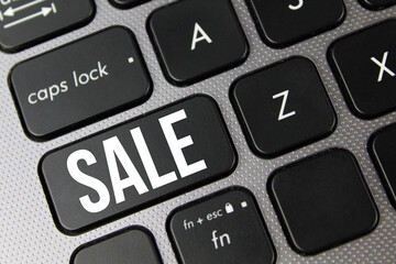 Creative promotion composition for Black friday, Cyber monday or holiday sale with keyboard of...