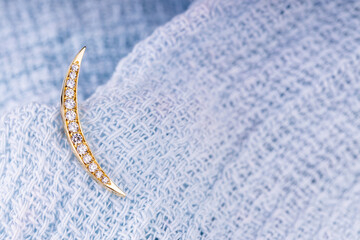 Beautiful piercing jewelry. Macro shot. Selective focus.