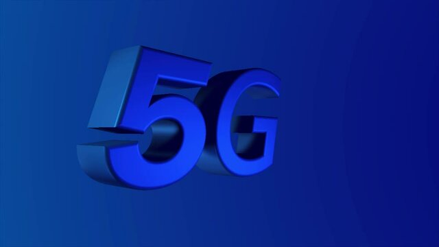 5G  3D internet logo , blau business , speed conection