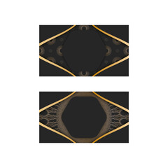 Black business card with antique gold pattern for your contacts.