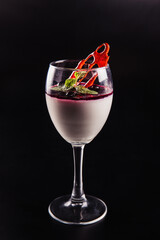 Dessert cocktail on a black background