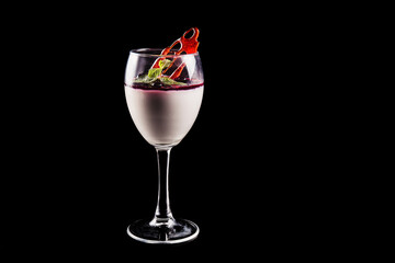 Dessert cocktail on a black background