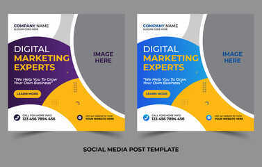 Digital business marketing social media post template