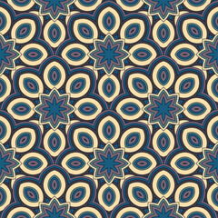 Vector seamless background. Endless colorful texture. Use for wallpaper, textile, book cover, clothes. In violet, blue and yellow colors