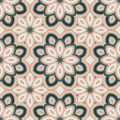 Vector seamless background. Endless colorful texture. Use for wallpaper, textile, book cover, clothes. In beige and green colors