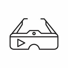 Symbol of Virtual Glasses Thin line Icon of Future Technology