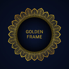 Luxury abstract mandala design background in gold color premium vector