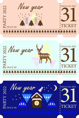 New Year's Eve party tickets. Vector illustration EPS8	