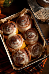 Pumpkin buns with cinnamon