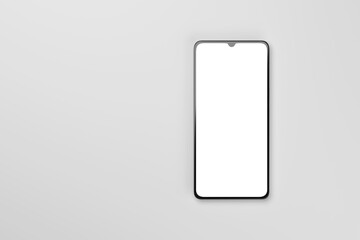 Smartphone with blank screen isolated. 3d rendering.