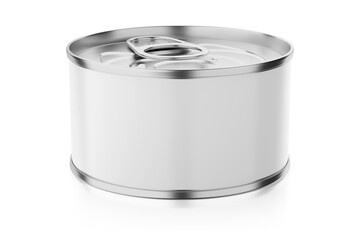 Tin can isolated on white background. 3D rendering.