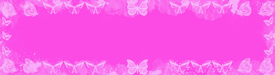 Różowe tło z motylami © Hanna