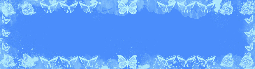 Niebieskie tło z motylami © Hanna