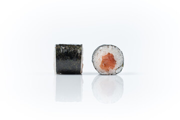 Sushi rolls isolated on white background