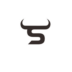 initial S bull logo design vector
