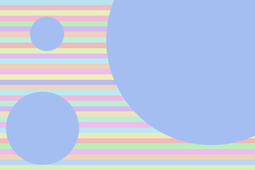 パステルカラーの縞に青の円