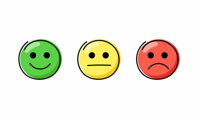 Set of emotions faces. Feedback scale. Vector illustration