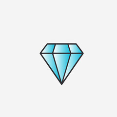 Vector illustration of diamond on white background