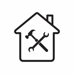 Home repair icon on white isolate