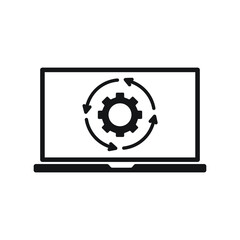 Gears on Laptop Display Icon