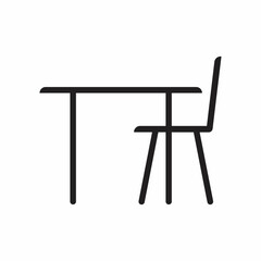 Dining room flat line icon. Apartment furniture sign
