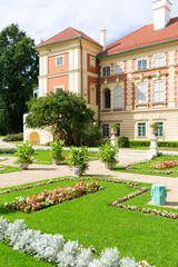 Front view of 16th century baroque Lancut Castle, former Polish magnate residence, Lancut, Poland